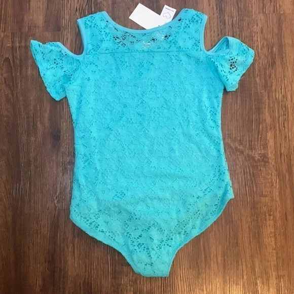Self Esteem Turquoise Lace BodySuit Girls Large - Picture 2 of 6